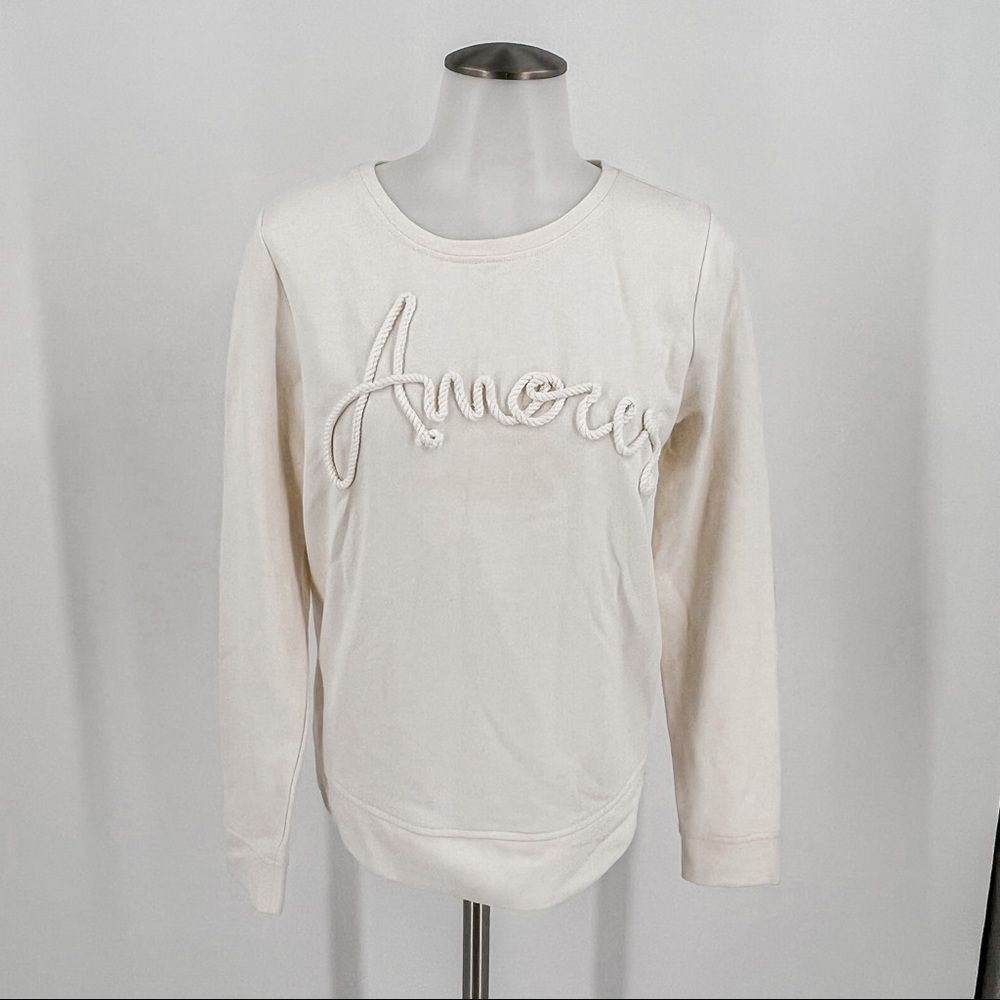 Ann Taylor Loft cream Amour sweatshirt